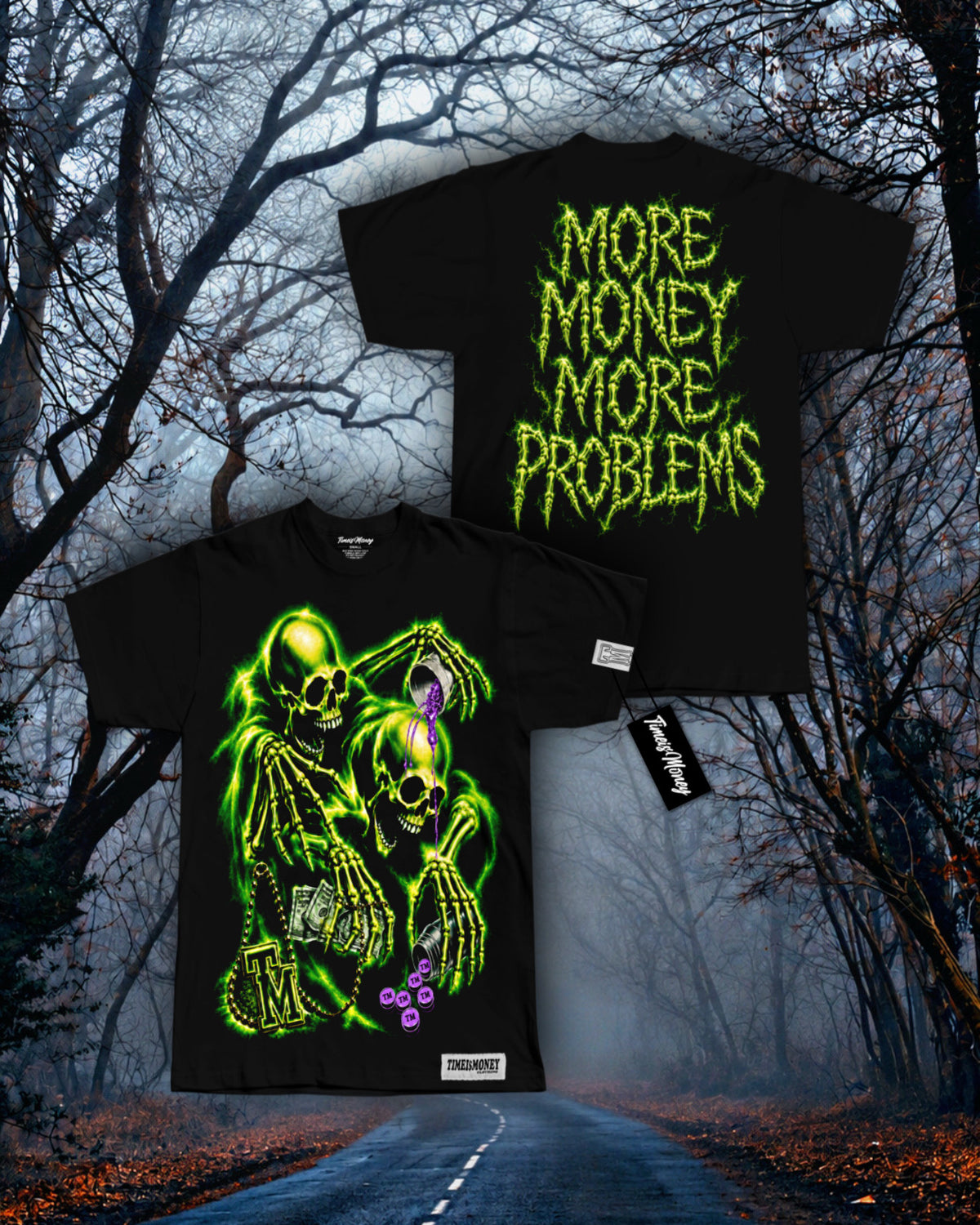 TIMEI$MONEY HALLOWEEN LIMITED EDITION SKELETON HEAVYWEIGHT SHIRTS🎃