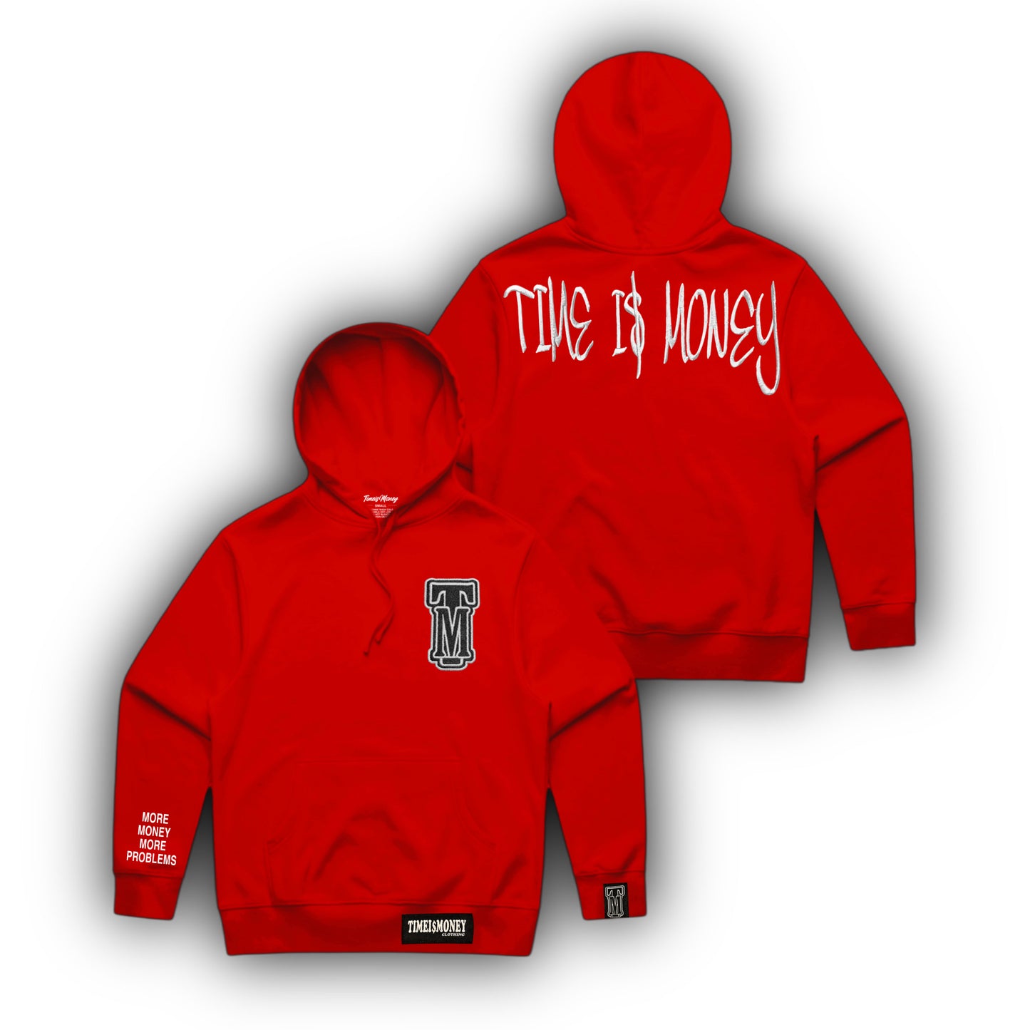 TIMEI$MONEY TM STITCHED HOODIES (RED)