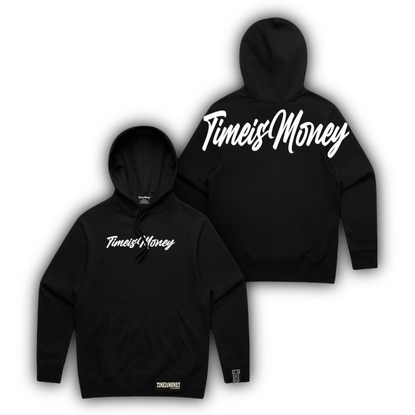 TIMEI$MONEY SIGNATURE LOGO HOODIES (BLACK)