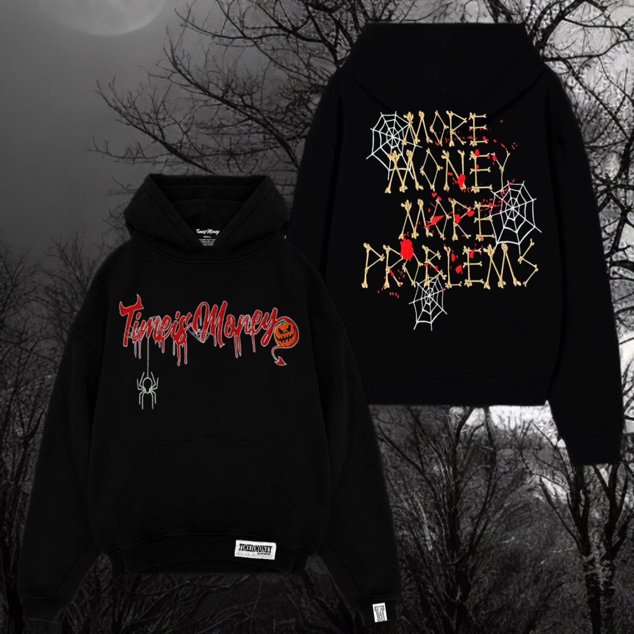 TIMEI$MONEY HALLOWEEN 🎃 FULLY STITCHED SUPER HEAVY WEIGHT HOODIES🔥