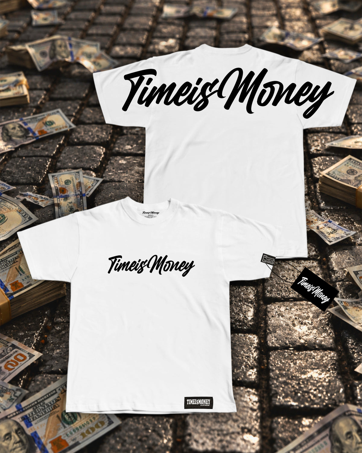 WHITE HEAVYWEIGHT TIMEI$MONEY TEE