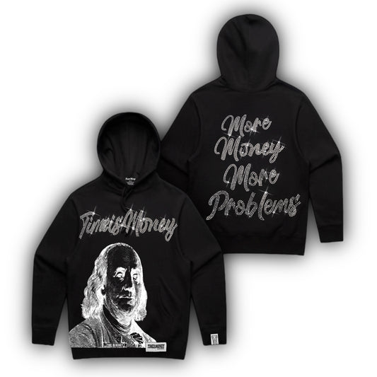 TIMEI$MONEY BLACK BENJI RHINESTONE HOODIES