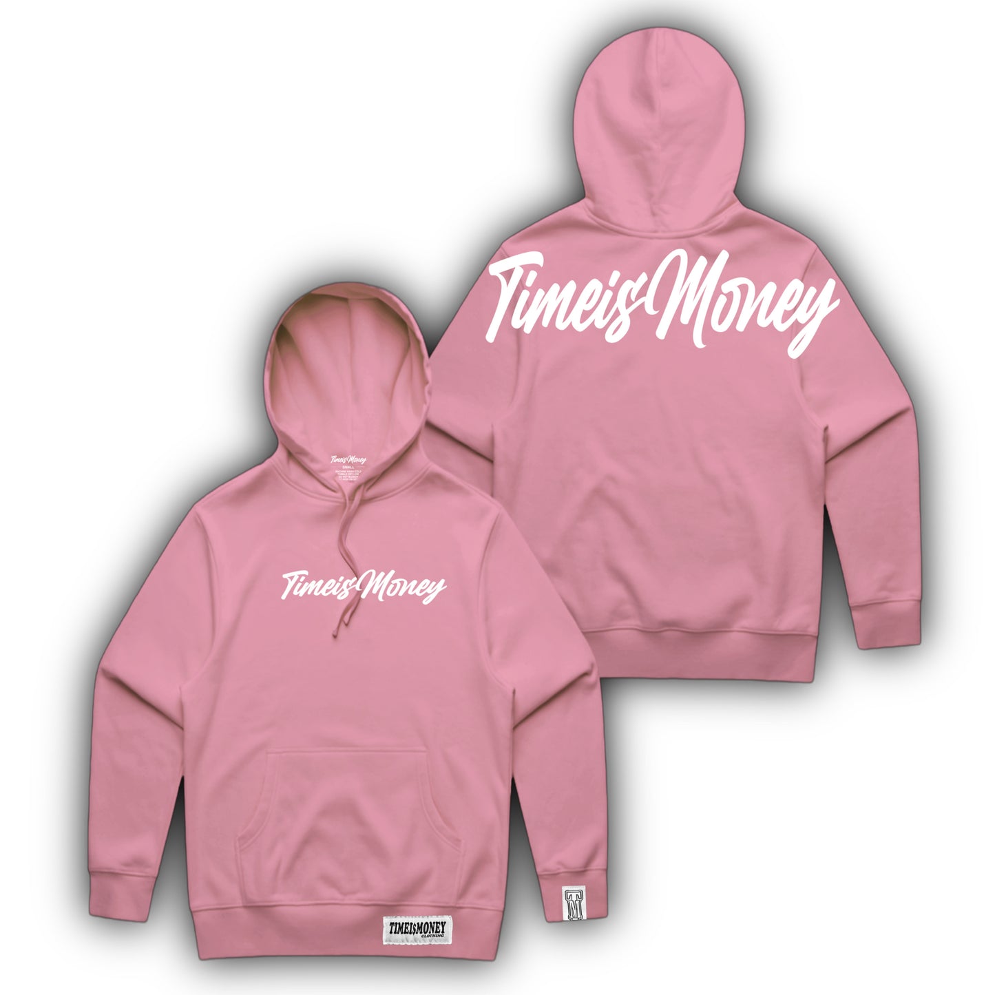 TIMEI$MONEY SIGNATURE LOGO HOODIES (PINK)