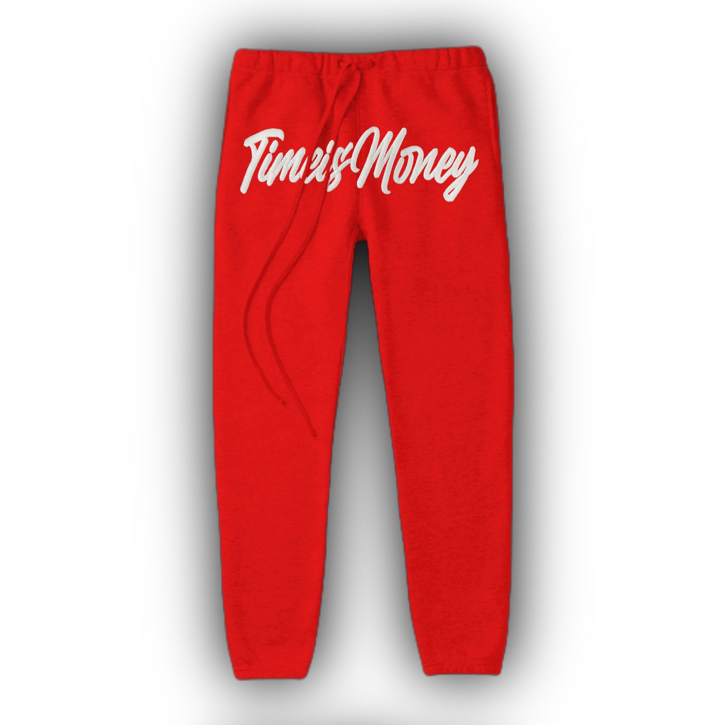 FULLY STITCHED TIMEI$MONEY SWEAT PANTS “RED”