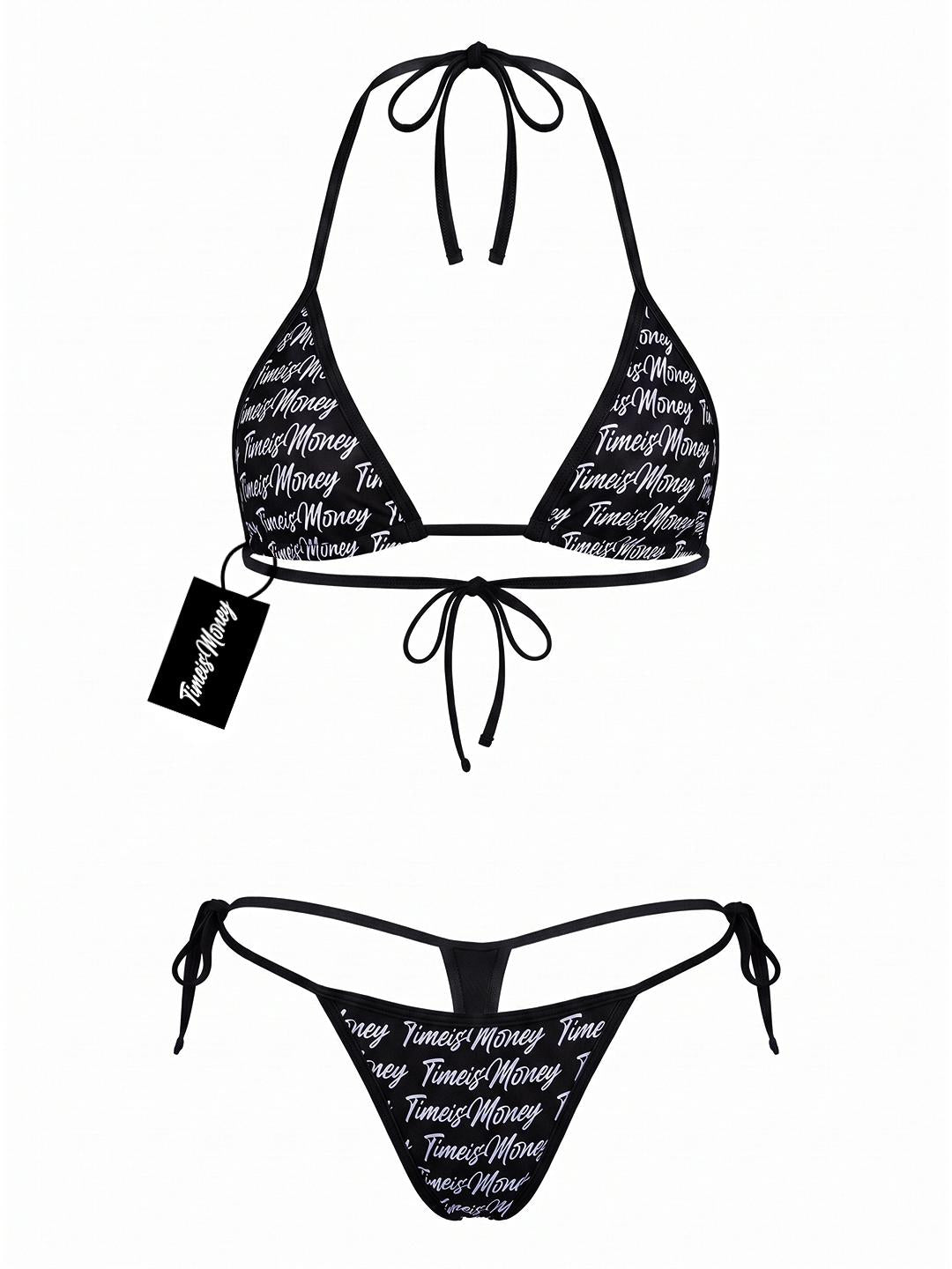 TIMEI$MONEY BIKINI SETS  BLACK,BLUE,RED