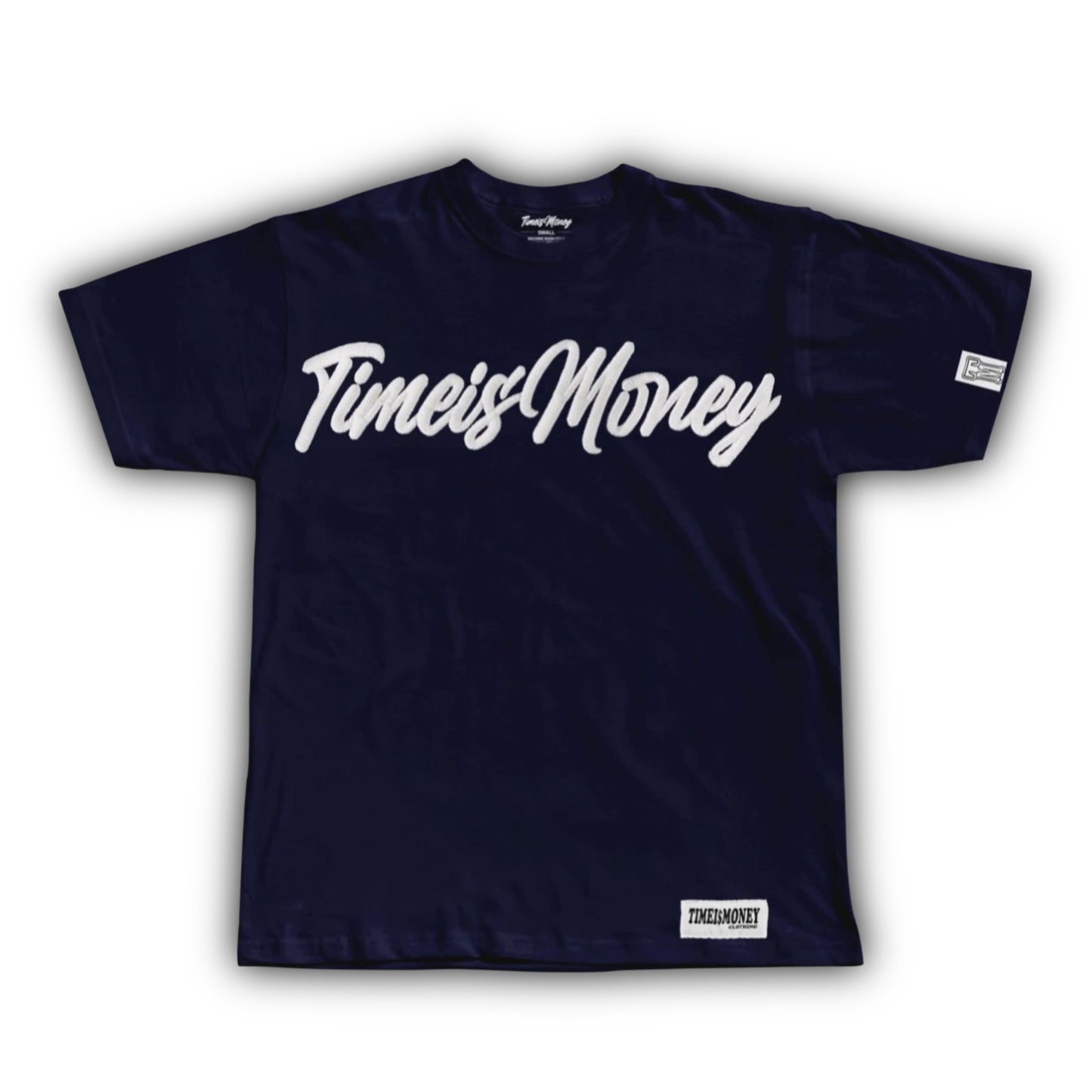 TIMEI$MONEY 3D EMBROIDERED NAVY BLUE SHIRT