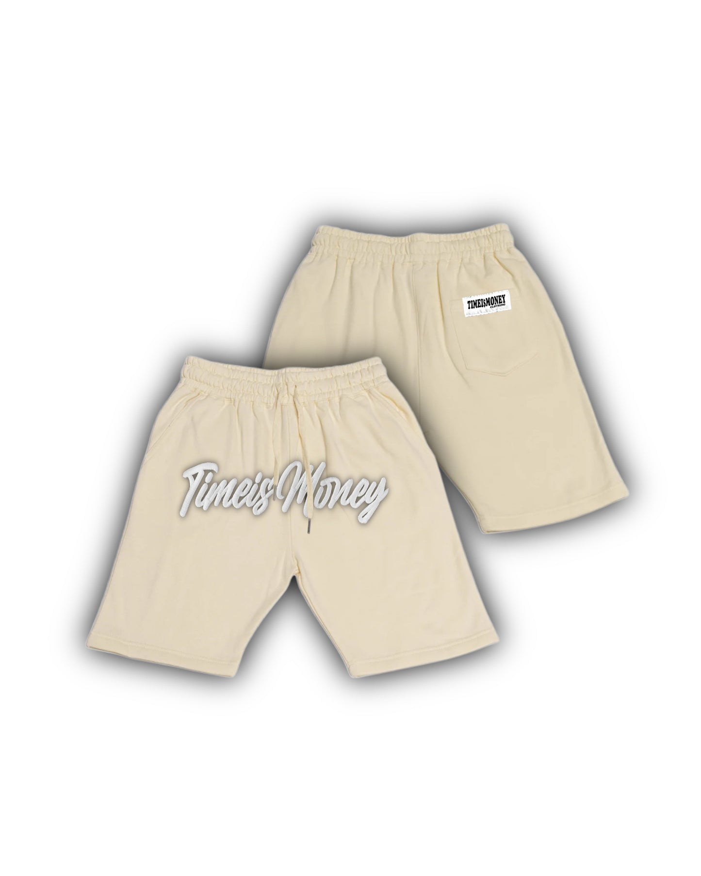 TIMEI$MONEY STITCHED SHORTS(OFF WHITE)