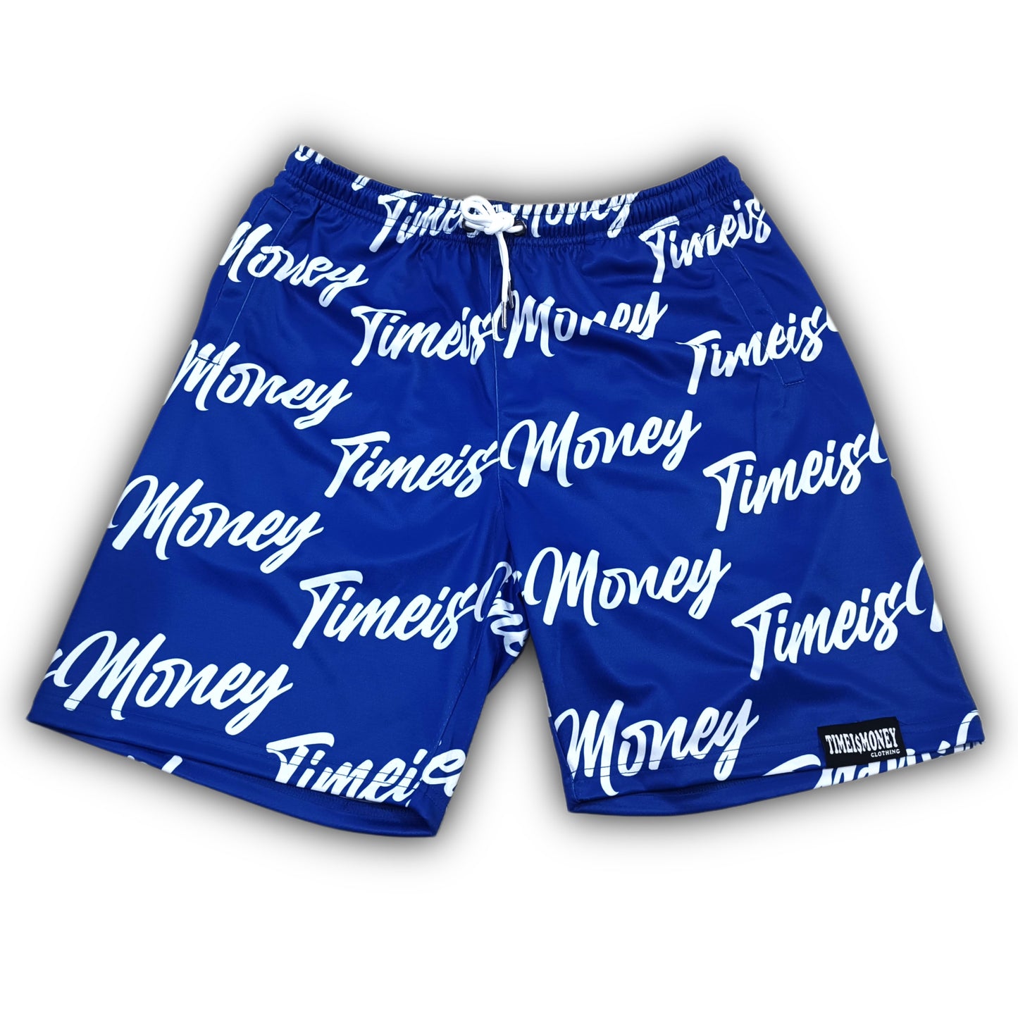 TIMEI$MONEY BLUE MESH SHORTS