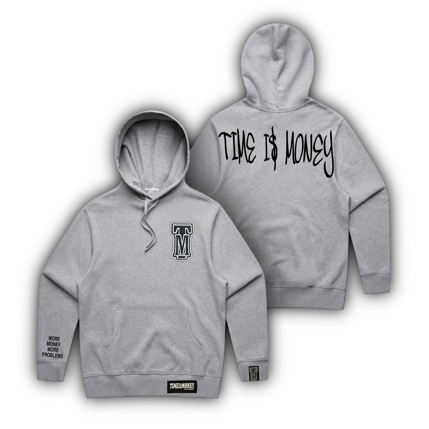 TIMEI$MONEY TM STITCHED HOODIES (GREY)