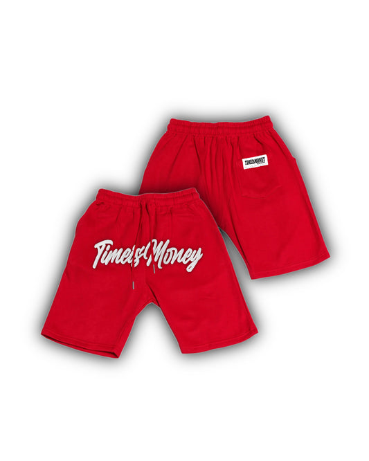 TIMEI$MONEY STITCHED SHORTS(RED)