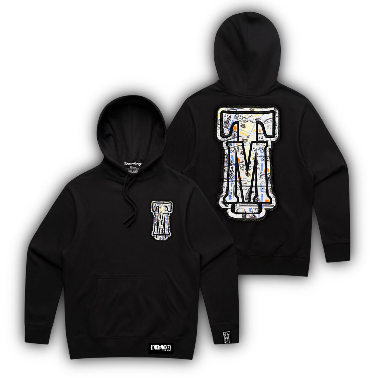 TIMEI$MONEY FULLY STITCHED TM HOODIES “BLACK”