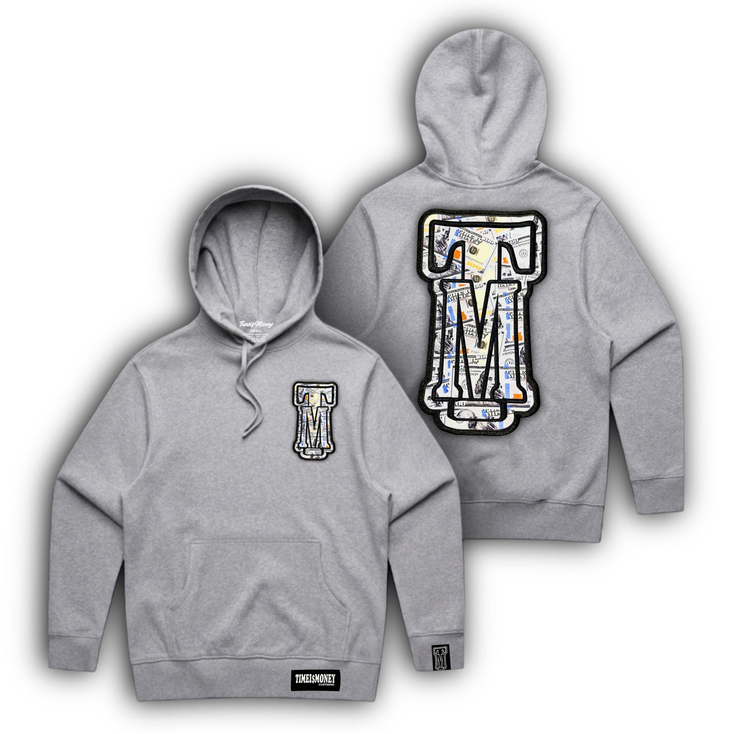 TIMEI$MONEY FULLY STITCHED TM HOODIES “GREY”