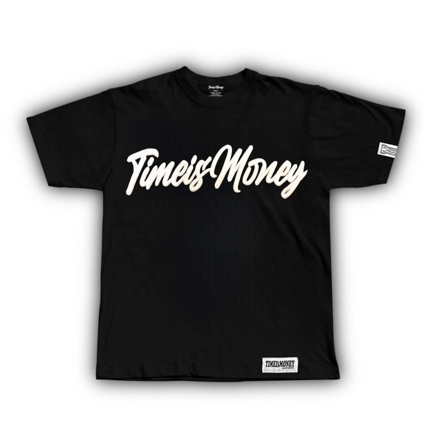 TIMEI$MONEY 3D EMBROIDERED BLACK SHIRT