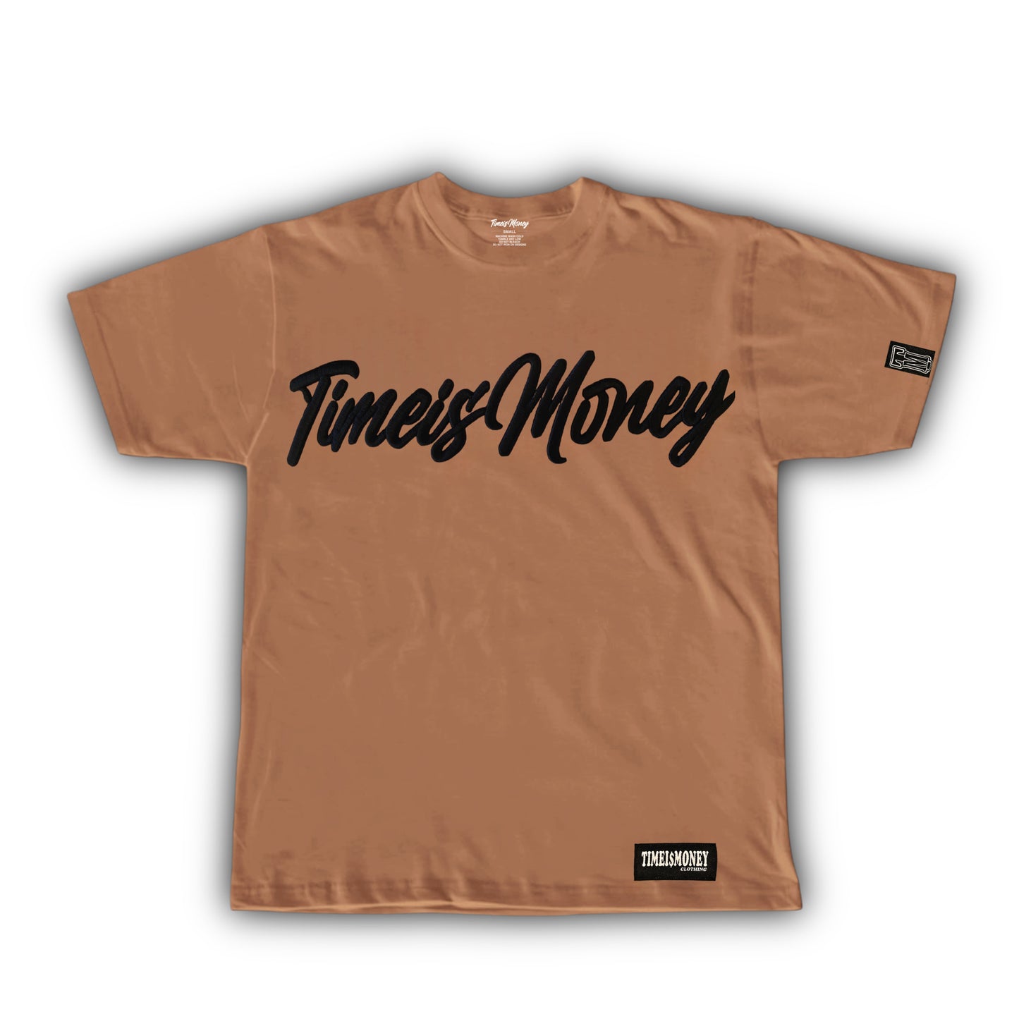 TIMEI$MONEY 3D EMBROIDERED KHAKI SHIRT