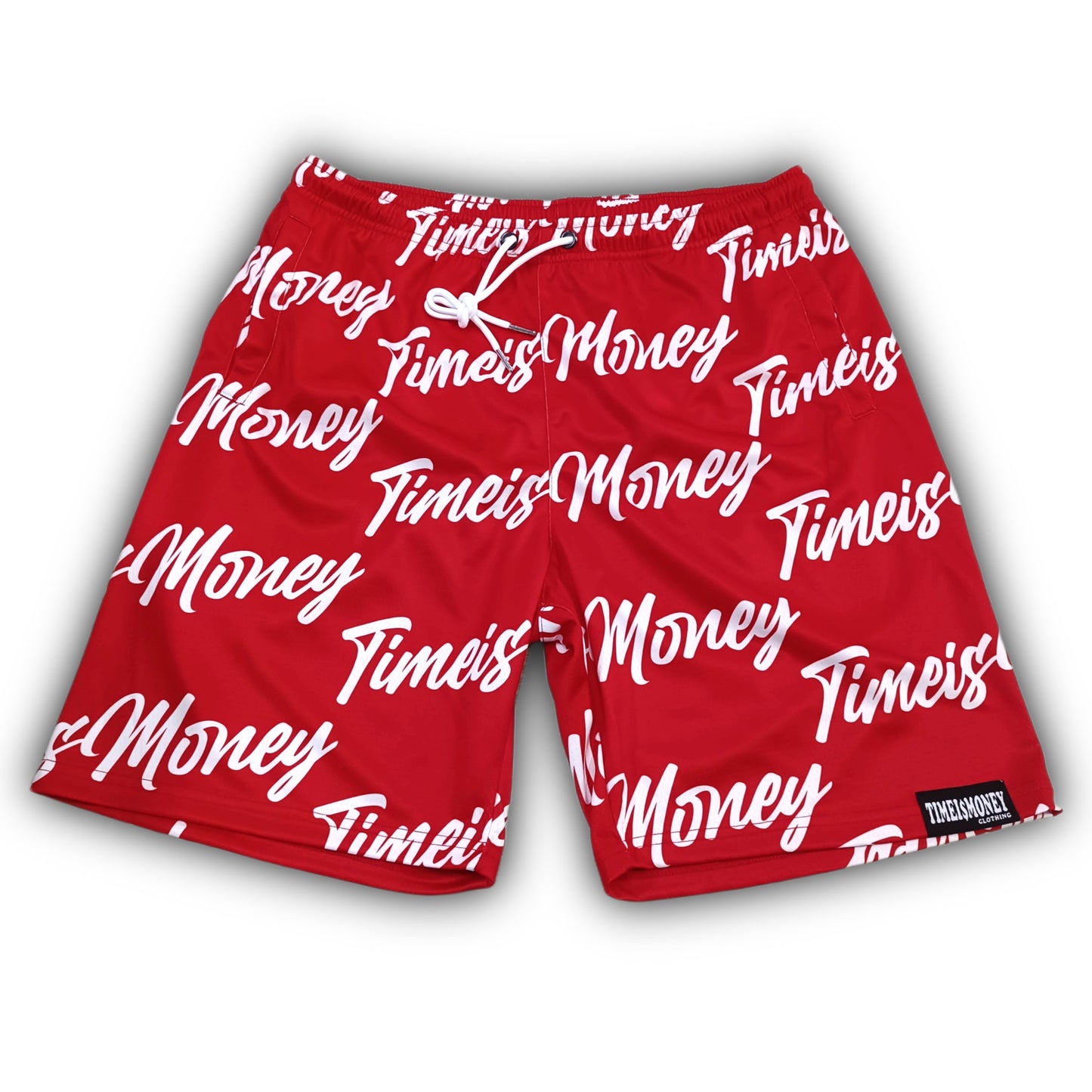 TIMEI$MONEY RED MESH SHORTS