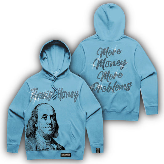 TIMEI$MONEY CAROLINA BLUE BENJI RHINESTONE HOODIES