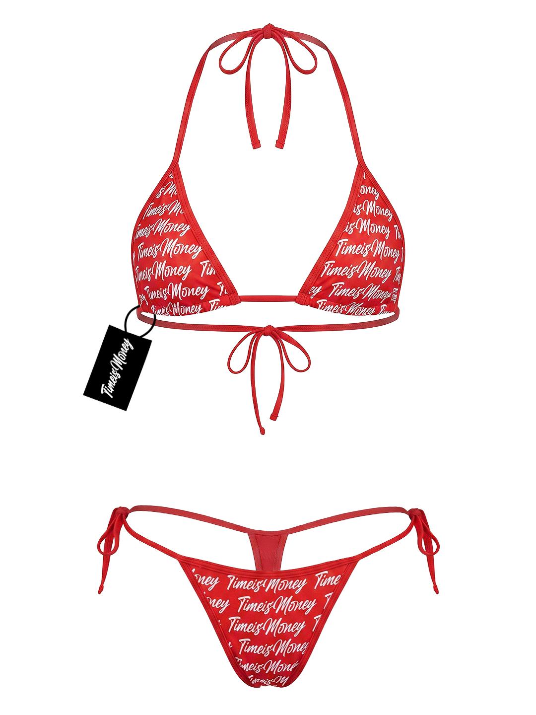 TIMEI$MONEY BIKINI SETS  BLACK,BLUE,RED