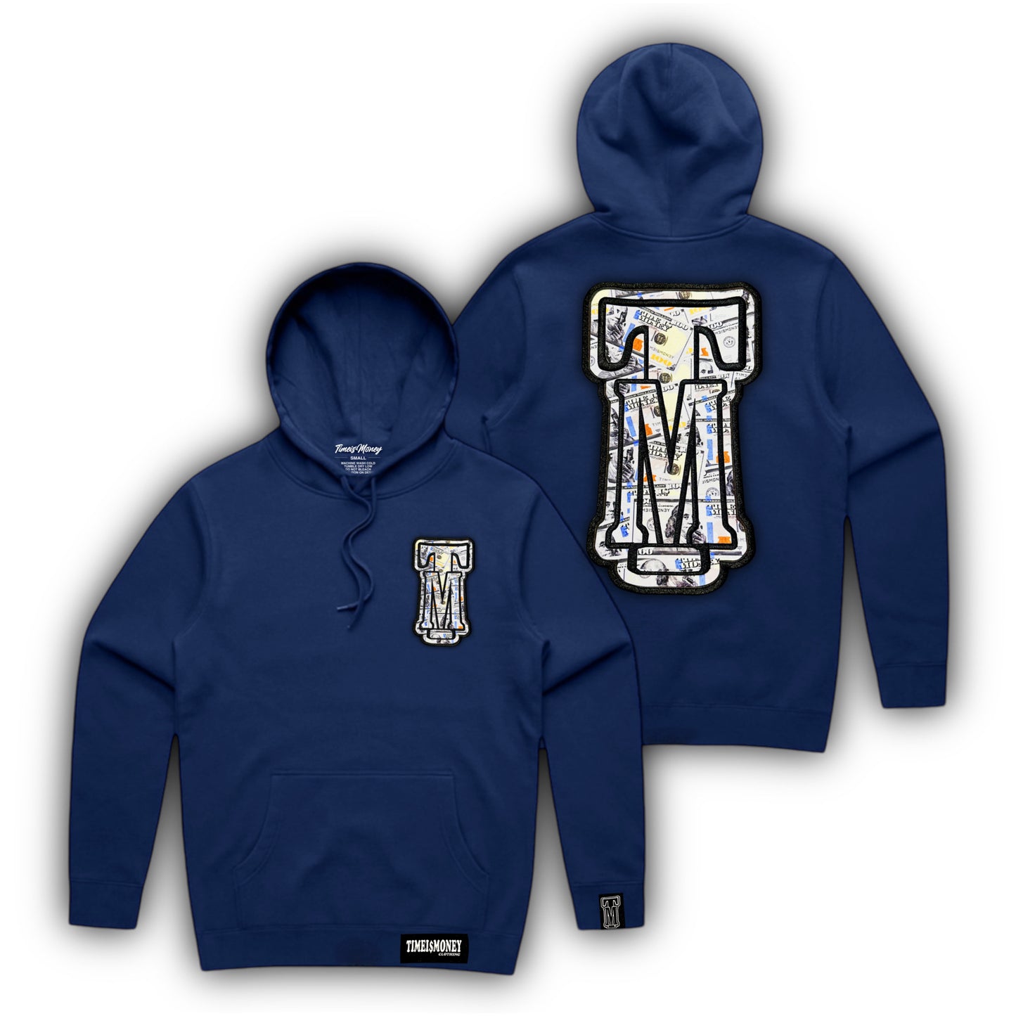 TIMEI$MONEY FULLY STITCHED TM  HOODIES “NAVY BLUE”